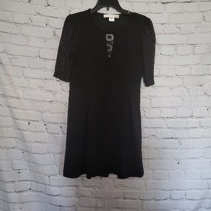 French Connection, Size 8 (fits size 10), Black Lace Short Sleeved Dress
